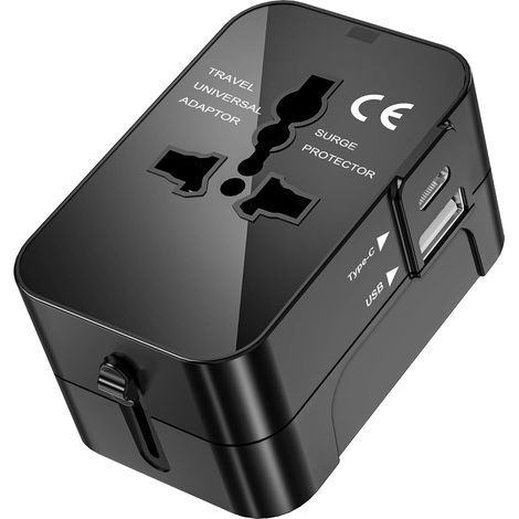Adattatore universale per spina, adattatore universale da viaggio con USB e USB C (1/5)