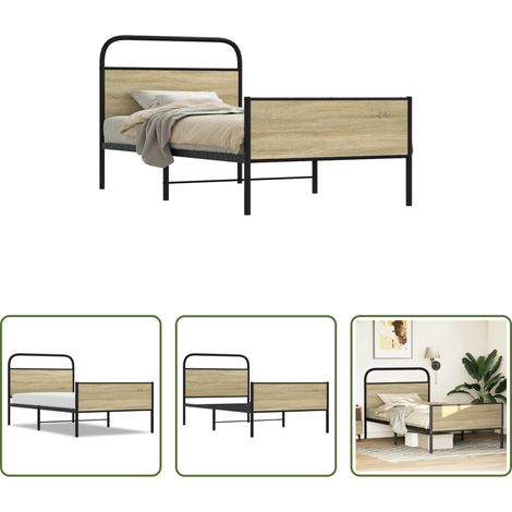 Cadre de lit - Cadre de lit sans matelas 100x190 cm chêne sonoma (1/5)