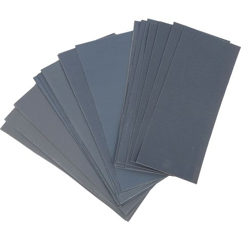 Ensemble de 36 feuilles de papier abrasif pour le ponçage, le polissage et le meulage (grain 400 à 3000). (1/3)