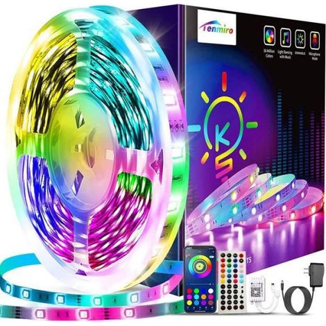 Ruban LED - - 15m - Multicolore - Intensité variable - Contrle Bluetooth (1/4)