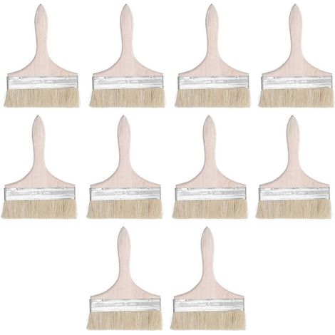 10 Stück 16,5 cm lange Kunstwollbürsten mit ergonomischem Holzgriff, vielseitig einsetzbar zum Reinigen von Farbflecken