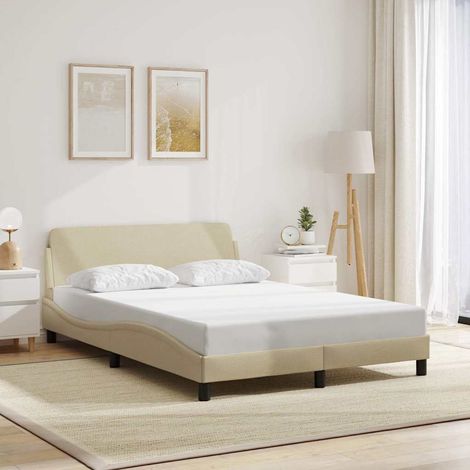 Bettgestell "Dover" Creme 140x190 cm Stoff (1/5)