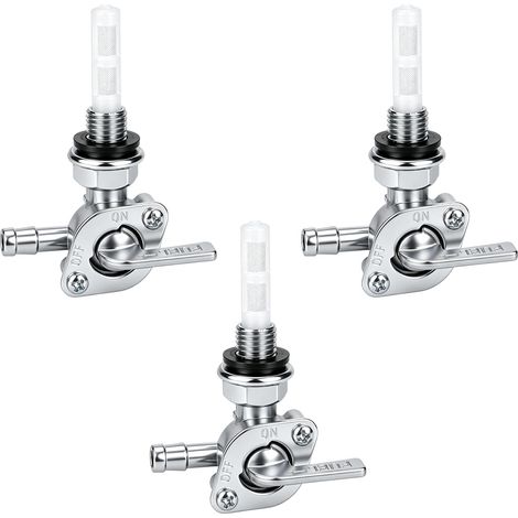 3 Pièces Robinet Essence M10x1.25, Interrupteur Carburant Moto Robinet carburant M10x1.25 métal pour moto et groupe électrogène, contrôle sûr du débit d'essence et remplacement facile (1/5)
