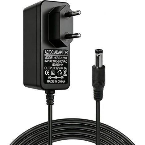 Pair Secteur Universel 12V 1A AC/DC 100–240V 50/60Hz, Alimentation 12W avec Prise Jack 5,5×2,5 mm (Compatible 2,1 mm), Chargeur Stable pour TV Box, LED, Routeur, Caméra, Raspberry Pi et Hub USB