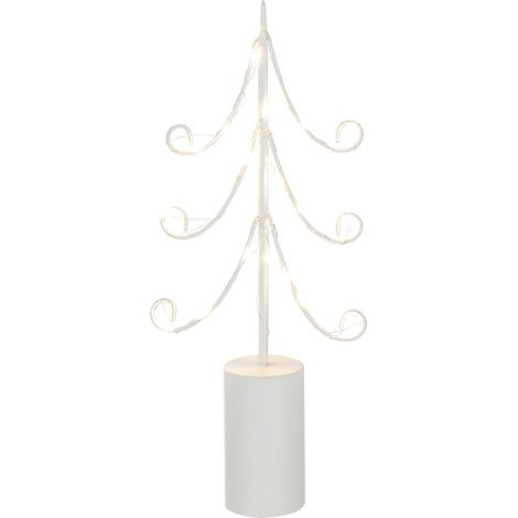 Sapin à LED en Métal "Cylindre" 42cm Blanc (1/5)