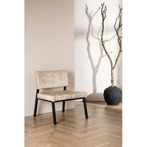Monett fauteuil velours beige.