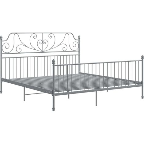 Maison Exclusive - Bettgestell Grau Metall 180x200 cm