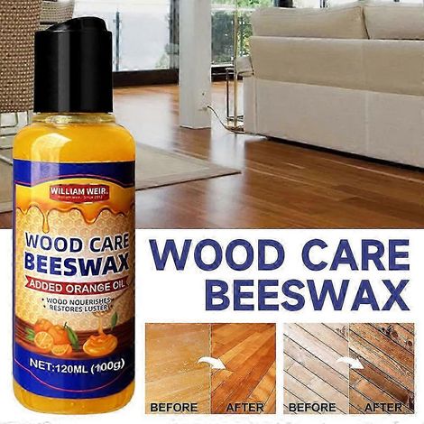 Wood Care Beeswax Polish for Wood Furniture & Ornaments - Natural Beeswax & Orange Oil - 120ml (1/5)