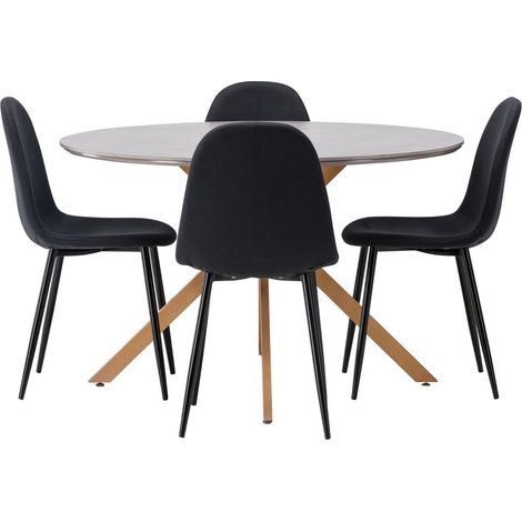 Piazza Essgruppe Esstisch grau 4 Stühle schwarz. (1/4)