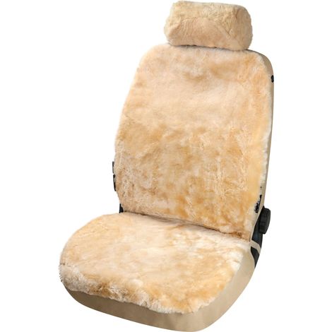 Autositzbezug Iva aus Lammfell, PKW-Schonbezug Einzelsitz, ZIPP-IT Lammfellbezug mit Reißverschluss beige, 1 Stück (1/5)