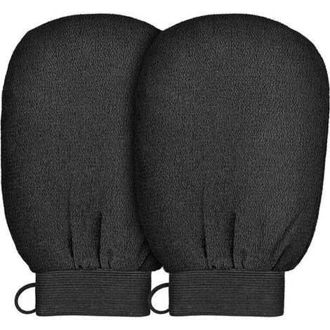 Lot de 2 gants exfoliants coréens (blancs), exfoliant SPA pour bain et douche, gant exfoliant, exfoliant pour le corps, éliminat (1/3)