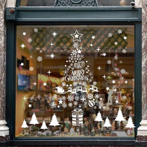 Large Christmas Window Stickers Decals - Removal Murals for Home Shop Window Door Decorations Display (1/3)