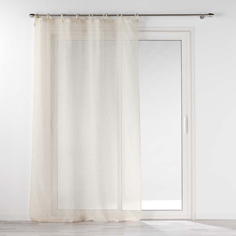 Voilage à nouettes - Effet lin tissé Beige 140x240 cm (1/5)