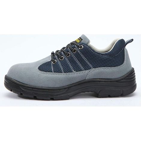 Baskets de sécurité pour hommes et femmes avec embout en acier, légères, respirantes et antidérapantes (couleur : gris)-38 (1/5)