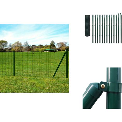 Clôture Euro Acier 25 x 1,7 m Vert - Clôture Acier - Clôture Européenne - Clôture Jardin - Clôture Résistante - Clôture Design (1/3)