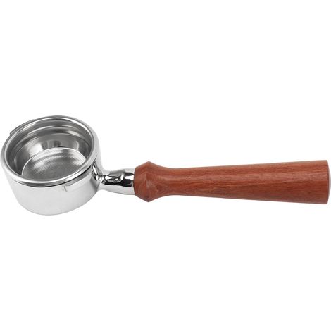 58 mm bodenloser Doppelohr-Filterhalter aus Edelstahl für GAGGIA Typ F Kaffeemaschine in brasilianischem Rosenholz (1/5)