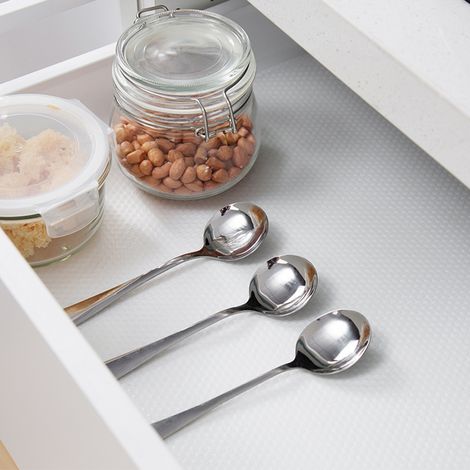 1 Rouleau Tapis de Tiroir pour Cuisine, Doublure d'Étagère Imperméable à l'Huile, Protège-Meuble pour Placard et Table, Anti-Humidité (1/3)