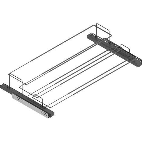 Range chaussures coulissant pour dressing - Charge maxi : 30 kg - Décor : Anthracite - Hauteur : 170 mm - Largeur maxi : 1000 mm - Largeur mini : 640 mm - Matériau : Acier - MENAGE&CONFORT (1/3)
