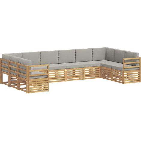 Ensemble de canapé d'angle 10 pcs Blanc et gris clair vidaXL (1/5)