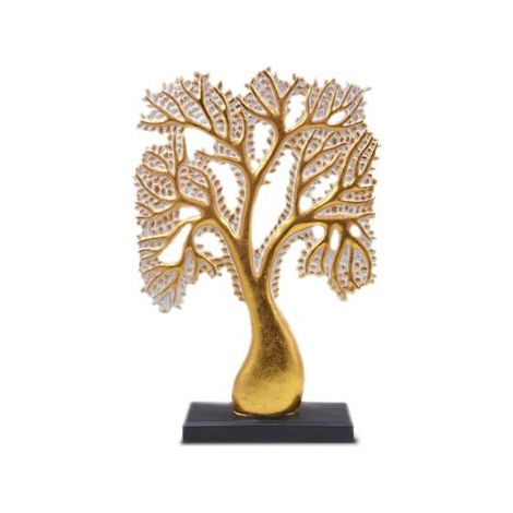 Albero Decorativo Casa in Resina Colore Oro 45 cm (1/2)
