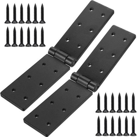 Cerniere pieghevoli Dailygoods, 2 pezzi, nere, cinghia per casse, cerniera pieghevole, robuste, cerniere per porte in legno, casse in legno, cerniere per mobili, resistenti (1/5)