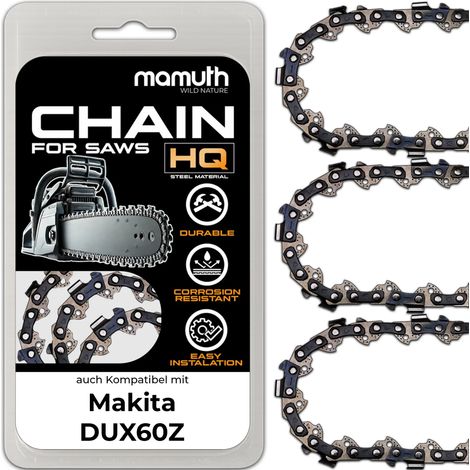 3x Chaîne de scie pour tronçonneuse 30cm 1,1mm 3/8" 45 TG pour Makita DUX60Z (1/4)