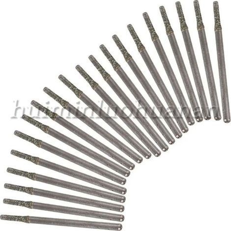 20 forets diamantés de 2 mm pour la gravure de bijoux. finition argent.