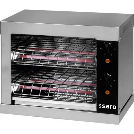 Grille-pain - Chaleur haut/bas - Minuteur - Bac miettes - Éléments quartz - Saro