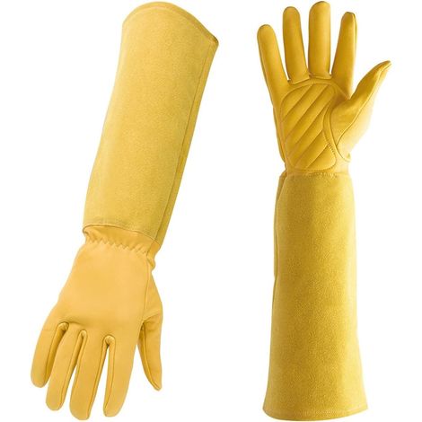 Gants de jardinage 1 paire gants respirants imprimé fleuri Faux cuir gants de jardin for femmes gants de nettoyage antidérapants jardinage ménage gants Gants de jardinage ( Color : Giallo , Size : 1 U (1/5)