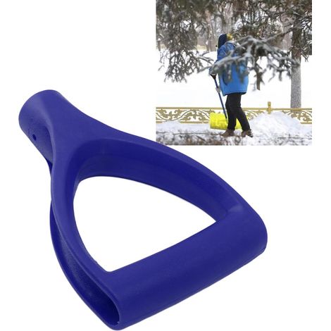 Manche de pelle en plastique avec poignée, diamètre intérieur de 3,2 cm, bleu foncé. (1/5)