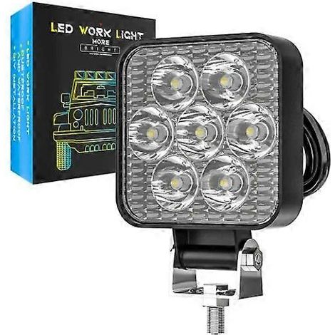 Projecteur de travail LED carré rond de 2,5 pouces, 42 W, 9-80 V, antibrouillard, pour véhicules tout-terrain, SUV, camions et bateaux (1 pièce, 0,299 €) (1/4)