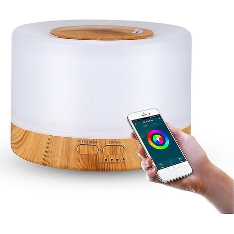 Intelligenter Wi-Fi-Diffusor für ätherische Öle, 500 ml, für Aromatherapie und Luftbefeuchtung, Tuya-kompatibel, mit 7 LED-Farben (USA)