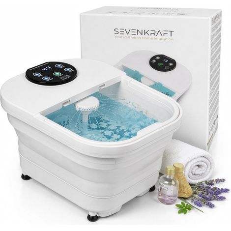 Sistema de hidromasaje para pies plegable de 500 W con calefacci贸n, 6 rodillos de masaje y temporizador.