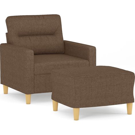 Maison Exclusive - Sessel mit Hocker Braun 60 cm Stoff