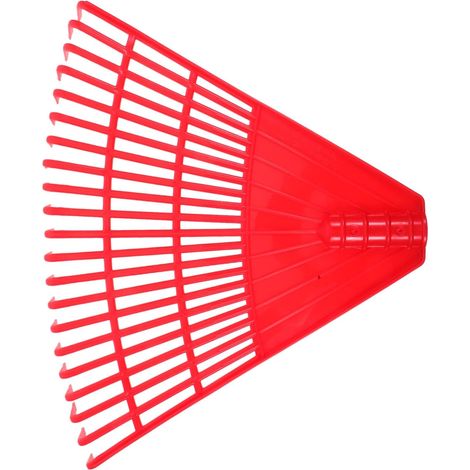 Râteau en Plastique Rouge pour Jardinage 21 Dents, Nettoyage des Feuilles Tombées, Large Surface de Travail pour L'entretien Jardin (1/5)