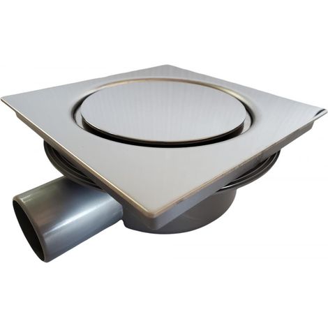 Outile – Bonde de douche inox 15x15 cm – Sortie horizontale Ø 40 mm – Système anti-remontées d’odeurs – Siphon extractible pour nettoyage facile (1/5)