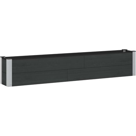 Arriate elevado Negro 200 x 30 x 36 cm vidaXL