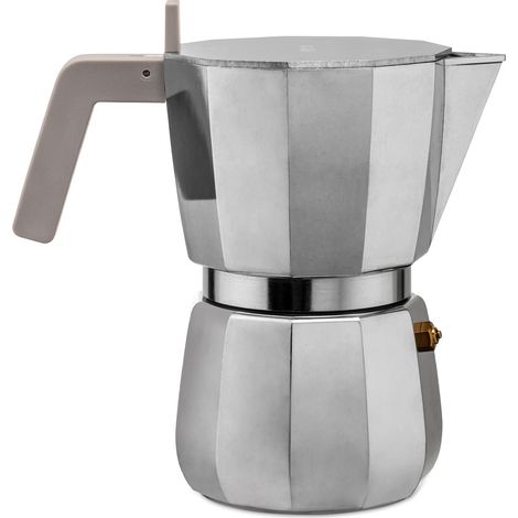 Alessi Moka DC06-9FM caffettiera espresso 9 tazze adatta a induzione gas e vetroceramica alluminio design David Chipperfield (1/4)