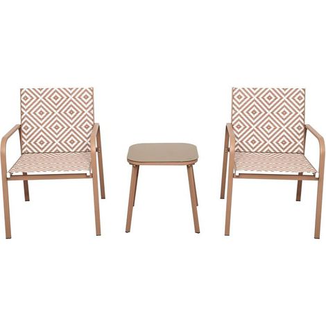 Salon de Jardin 2 Places "Mexico" 83cm Beige (1/4)