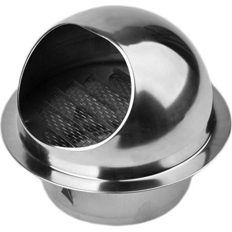 Rejilla de ventilación redonda de acero inoxidable 304 de 4 pulgadas para salida de aire de pared (1/4)