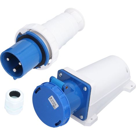 Connecteur industriel étanche pour câble, prise et fiche triphasée 3 broches 2P+T 220-250 V 63 A (1/5)