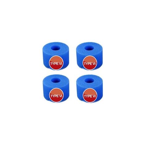 Lot de 4 éponges filtrantes pour filtre de piscine pour Intex type VI - Réutilisables - Éponge très élastique - Pour nettoyage de piscine (1/5)