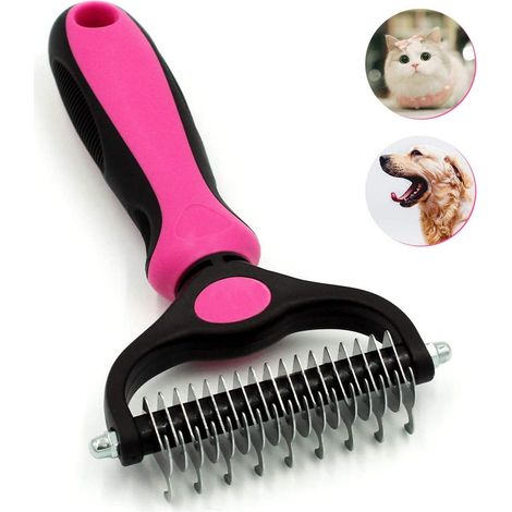 Brosse Sous-poil pour Chien et Chat, Peigne Démêlant pour Retirer les Nœuds et Poils Morts (1/5)