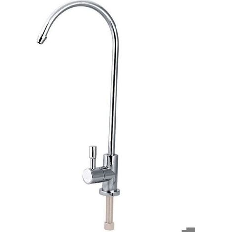 Robinet D'évier - Acier Inoxydable - Rotation 360° - Compatible Systèmes Filtration Sous Comptoir - Hauteur 32 Cm (1/5)