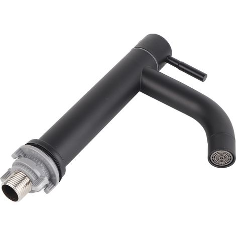 Robinet de lavabo en acier inoxydable avec flexible, robinet d'eau froide simple et flexible. (1/5)