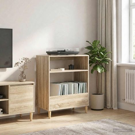 vidaXL Soporte para tocadiscos Roble Sonoma 71 x 39,5 x 83 cm (1/5)