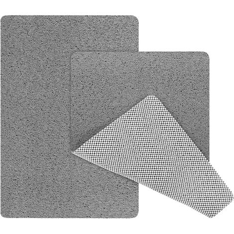 Stück weiche, bequeme Sicherheitsbadewannenmatte mit Abflusslöchern, PVC-Luffa-Massagebadewannenmatte für, grau, 40 x 60 cm (1/4)