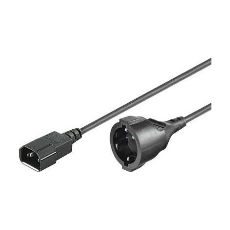 Microconnect PE130100 - Cavo (1 m, connettore maschio / connettore femmina, accoppiatore C14, 250 V, nero)