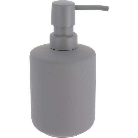 Distributeur a savon en gres effet rubber 400 ml - gris - Tendance (1/2)