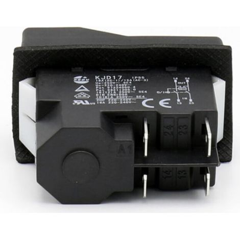 Interrupteur électromagnétique YH02 KJD17B F16-3 avec couvercle d'arrêt d'urgence, bouton de sécurité industriel à 4 broches, contacteur de protection d'arrêt d'urgence 16 A 250 V